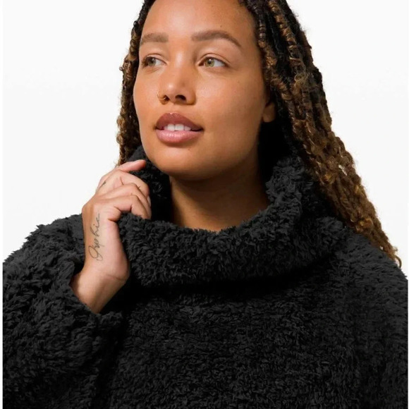 Lululemon Warmth Restore Sherpa Pullover Teddy Bear Jacket Black Size XS Small - Picture 4 of 14